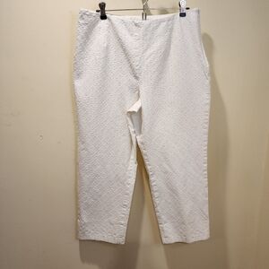 Real Clothes White Embroidered Capri  pants size 16